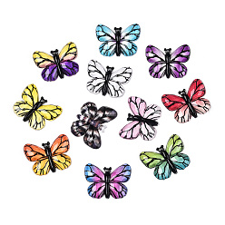 (52) Непрозрачная лаванда Печатные полупрозрачные акриловые подвески, бабочка, разноцветные, 24.5~25x32x4.5 мм, отверстие : 1.4 мм