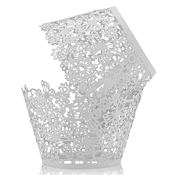 Светло-серый Бумажные стаканчики для выпечки, выдолбить цветочный вкладыш для кексов, аксессуары для выпечки, светло-серый, 80x55 мм