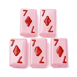 Лавандовый румянец Бусины из стеклянной эмали, окрашенные методом запекания, бусины ручной работы, игральная карта, лавандовый румянец, 24.5~25x14.5~15x7.5~8.5 мм, отверстие : 1.6~1.8 мм