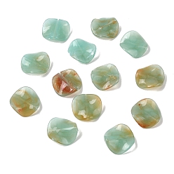 Зеленый Непрозрачные акриловые бусины, имитация драгоценных камней, самородки, два тона, граненые, зелёные, 24.5x24.5x6.5 мм, отверстие : 1.8 мм, 265 шт / 500 г