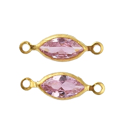 Фламинго Латунные подвески для стеклянных соединителей pave k9, без кадмия и без свинца, ссылки на конский глаз, золотые, фламинго, 14x4.5x2 мм, отверстие : 1 мм