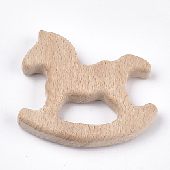 Цвет Древесины Кабошоны из неокрашенного бука, качалки, деревесиные, 64x71x10 мм