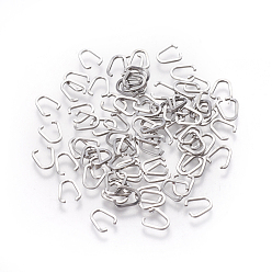 Stainless Steel Color Tarnish Resistant 304 Stainless Steel Quick Link Connectors, Linking Rings, Stainless Steel Color, 6.5x5.5x0.8mm