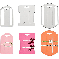 Смешанные Узоры Углеродистая сталь разрезает трафареты, для diy scrapbooking, Фотоальбом, декоративное тиснение, бумажная карточка, матовый цвет платины, смешанные узоры, 6.2~8.3x10.2~12.2x0.08 см, 3 шт / комплект