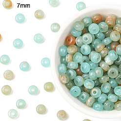 Кадет Синий 377 шт. 50 г прозрачные акриловые бусины, плоско-круглые, кадетский синий, 7x4 мм, отверстие : 1.8 мм