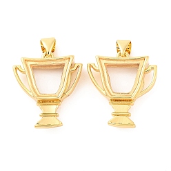 Medal Стойки обшивки латунь медальона подвески, с пластиковым, без кадмия и без свинца, долговечный, реальный 18 k позолоченный, медаль, 21x18.5x6 мм, отверстие : 4x3 мм