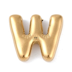 Letter W Ионное покрытие (ip) 304 подвески из нержавеющей стали, реальный 18 k позолоченный, Буква W, 18x20x5 мм, отверстие : 2 мм