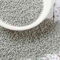 (RR1866) Opaque Gray Luster MIYUKI Round Rocailles Beads, Japanese Seed Beads, (RR1866) Opaque Gray Luster, 15/0, 1.5mm, Hole: 0.7mm, about 5555pcs/bottle, 10g/bottle