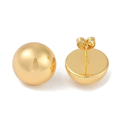 Золотой 201 половина из нержавеющей стали круглый серьги, с 304 штифта из нержавеющей стали, золотые, 25 мм