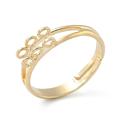 Настоящее золото 24K Регулируемые латунные лотки для колец для подвески, 6 отверстие петля кольцо основание, стойки покрытие, долговечный, без свинца и без кадмия, реальный 24 k позолоченный, 5 мм, отверстие : 1.6 мм, внутренний диаметр: 16 мм