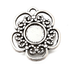 Цветок Тибетские настройки стиля сплава кулон кабошон для эмали, античное серебро, цветок, 17x16x2 мм, отверстие : 1.8 мм, Размер лотка: 6 мм, 885 шт / 1000 г
