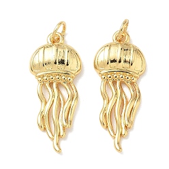 Настоящее золото 18K Латунные микро проложить кубического циркония подвески животных, без свинца и без кадмия, долговечный, стойки покрытие, прелести осьминога, реальный 18 k позолоченный, 27.5x11x3 мм, отверстие : 3.6 мм