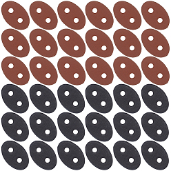 (52) Непрозрачная лаванда 50 шт. 2 цвета 2-отверстие пуговицы из искусственной кожи, овальные, разноцветные, 34x22.5x2 мм, отверстие : 4.5 мм, 25 шт / цвет