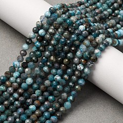 Апатит Природного апатита нитей бисера, граненые, круглые, 4 мм, отверстие : 0.8 мм, около 97~103 шт / нитка, 38~39 см