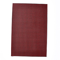 Темно-Красный Листы из искусственной кожи, для аксессуаров для одежды, шотландка шаблон, темно-красный, 30x20x0.05 см