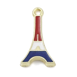 Эйфелева Башня Эмалевые подвески из сплава в честь Дня независимости, золотые, Эйфелева башня, 16x9x3 мм, отверстие : 1.2 мм