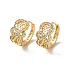 Light Gold Серьги-кольца из латуни с микропаве из кубического циркония, золотой свет, 18.5x12 мм