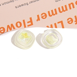 Нарцисс Cmолы кабошон горный хрусталь, квадратный, бледно-желтый цвет, 23x23 мм