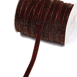 Темно-Красный Односторонние бархатные ленты с блестящей пудрой, аксессуары для одежды, темно-красный, 3/8 дюйм (10 мм), 100 ярдов / ролл