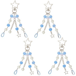 Озёрно--синий 4шт. подвесные украшения в виде медуз из акрила и АБС-пластика, Звездные сплавные застежки-шармы для украшений сумок, Плут синий, 106 мм