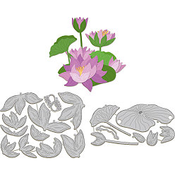 Цветок Углеродистая сталь разрезает трафареты, для diy scrapbooking, Фотоальбом, декоративная бумага для тиснения, цвет нержавеющей стали, цветок, 72~113x145x0.8 мм, 2 шт / комплект