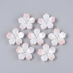 Розовый Колпачки для акриловых бусин в виде цветов, для изготовления ювелирных изделий DIY, туманная роза, 28x28x8~10 мм, отверстие : 1.6 мм