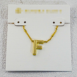 Letter F Латунные инициальные подвески-ожерелья для женщин, золотые, Буква F, 15.75 дюйм (40 см)