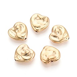 Light Gold CCB пластиковые шарики, сердце, золотой свет, 13.5x14x5 мм, отверстие : 1.6 мм