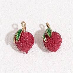 Waxberry Подвески с эмалью из фруктового сплава, золотые, Waxberry, 18x12.5x10.5 мм, отверстие : 1.6 мм