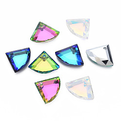 (52) Непрозрачная лаванда Гальванизированные стеклянные прелести, посеребренные дно, граненые, вентилятор, разноцветные, 10x12x3 мм, отверстие : 0.9 мм, о 60 шт / совет, 5 доска / коробка
