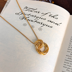 Золотой Железные многокольцевые подвески-колье для женщин и мужчин, золотые, 27.56 дюйм (70 см)