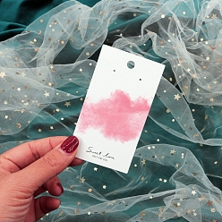 Pink 100карточки для демонстрации ювелирных изделий на бумаге с облачной печатью, для показа сережек, прямоугольные, розовые, 9x5 см