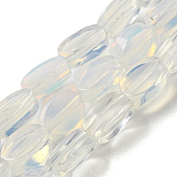 Opalite Perles opalite brins, Ovale Plat, 6~6.5x4~4.5x2.5mm, Trou: 0.6mm, Environ 64 pcs/chapelet, 15.94'' (40.5 cm)