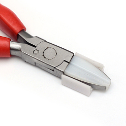 Red Steel Jewelry Pliers, Nylon Jaw Pliers, Flat Nose Pliers, Red, 160x60x17mm