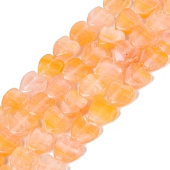 Light Salmon Transparent Glass Beads Strands, Heart, Light Salmon, 5~6x6x2mm, Hole: 0.5~0.6mm, about 68~74pcs/strand, 14.57~16.14 inch(37~41cm)
