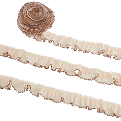 пшеница 5 м полиэфирная лента, платье из шифона с плиссированной кружевной отделкой, цвет пшеницы, 1-1/8 дюйм (30 мм), около 5.47 ярдов (5 м) / комплект