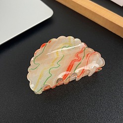 Персиковый Слойка Акриловые заколки для волос на когтях, для женщин девушек, вентилятор, розовые, 45x82 мм