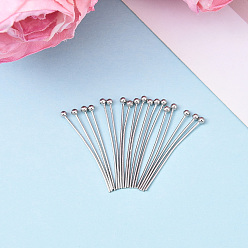 Платинированный Контакты латунь шаровой головкой, без никеля , Реальная платина, 25x0.6 мм, Руководитель: 2 mm