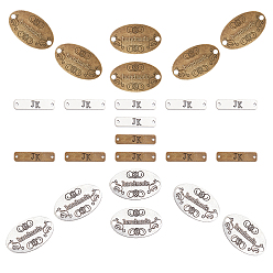Antique Bronze & Antique Silver 80Pcs 4 Style Tibetan Style Alloy Links Connectors, Mixed Shapes, Antique Bronze & Antique Silver, 20pcs/Style