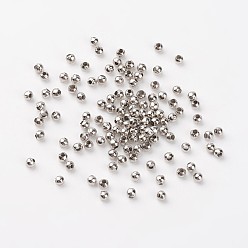 Platine Fer perles d'entretoise, ronde, platine, 3x3mm, Trou: 1.2mm, environ20000 pcs / 1000 g