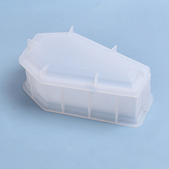 Белый Дым Силиконовая форма для гроба на тему Хэллоуина, форма для хранения ящиков, форма для литья смолы, серый, 134x81x36 мм и 126x75x15 мм