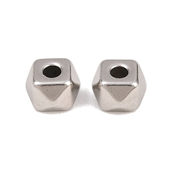 Stainless Steel Color 304 Stainless Steel Charms, Cube Charms, Stainless Steel Color, 11x10x7mm, Hole: 3mm