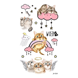 Colorful Cartoon Cat Pattern Removable Temporary Tattoos Paper Stickers, Colorful, 10.5x6cm
