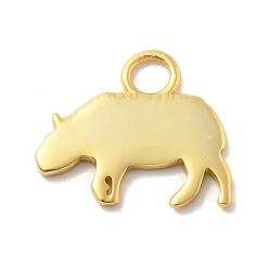 Гиппопотам Подвески из стерлингового серебра с изображением животного, золотые, гиппопотам, 925 мм, отверстие : 12x13.5x1 мм