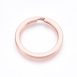 Розовое Золото Сплав разделить брелоки, брелок для ключей, розовое золото , 28x2 мм, Внутренний диаметр: 22 мм
