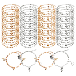 (52) Непрозрачная лаванда 70шт. 2 цвета, браслеты-цепочки из скрепки для женщин, разноцветные, 7-5/8 дюйм (19.3 см), 35 шт / цвет