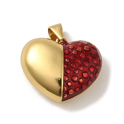 Heart Rack Plating Brass Pendants, Long-Lasting Plated, Cadmium Free & Lead Free, Heart, 17x20.5x8mm, Hole: 4x3mm