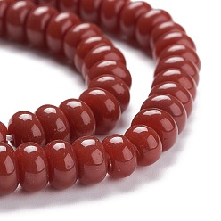 Brown K9 Glass Beads Strands, Imitation Jade Glass Beads, Rondelle, Brown, 8~8.5x4.5~5mm, Hole: 1.4mm, about 84pcs/Strand, 15.87 inch(40.3cm)