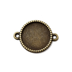 Античная Бронза Тибетский сплава стиль параметров соединителя плоские круглые кабошон, без кадмия, без никеля и без свинца, античная бронза, лоток : 16 мм, 25x18.5x2 мм, Отверстие : 2 мм , около 600 шт / 1000 г