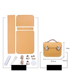 Сэнди Коричневый Набор мини-сумок для наушников своими руками, включая материалы сумки из искусственной кожи, с железными застежками, песчаный коричневый, 8x10.5x4.5 см